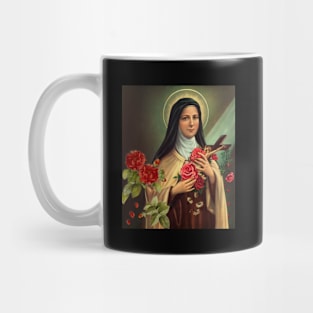 St Therese of Lisieux Little Flower Rose Catholic Saint Mug